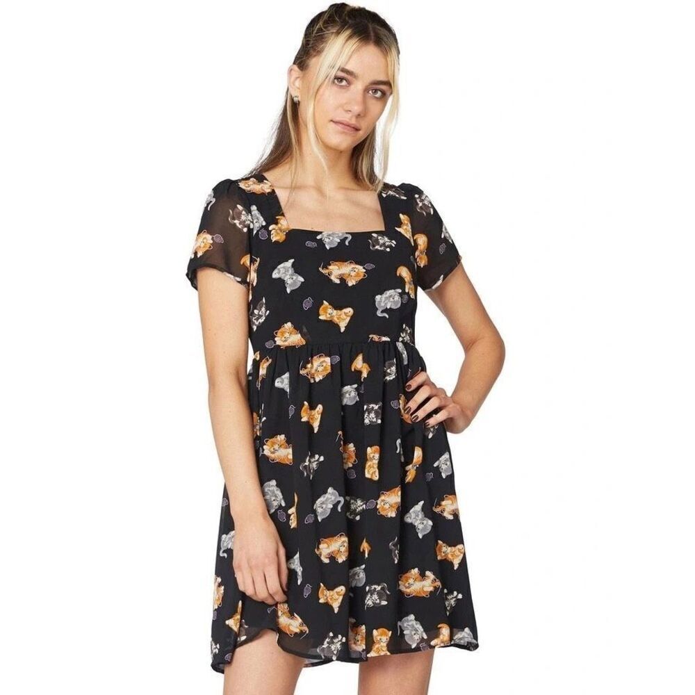 ✨Dangerfield 90's Style Kitten Sheer Sz 6 Dress Black✨
